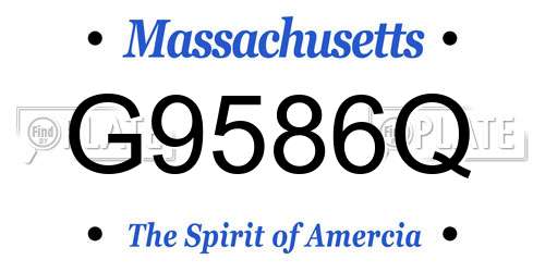 G9586Q Massachusetts License Plate