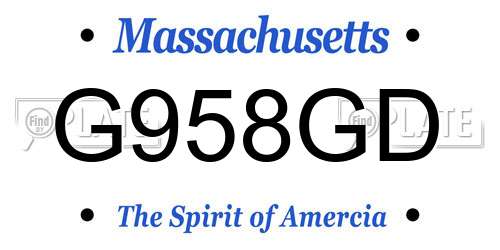 G958GD Massachusetts License Plate