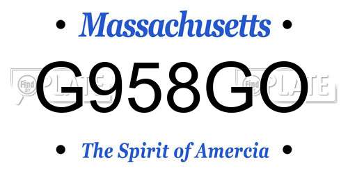 G958GO Massachusetts License Plate