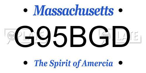 G95BGD Massachusetts License Plate