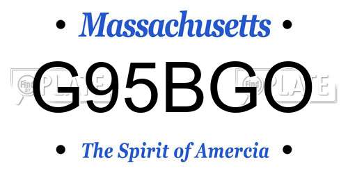 G95BGO Massachusetts License Plate