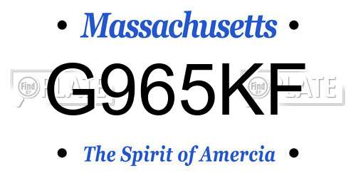 G965KF Massachusetts License Plate