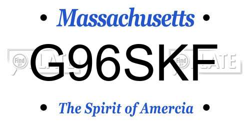 G96SKF Massachusetts License Plate