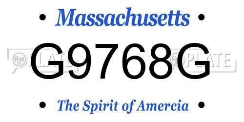G9768G Massachusetts License Plate