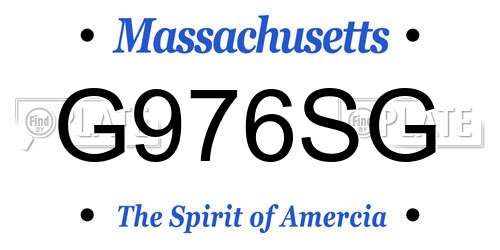 G976SG Massachusetts License Plate