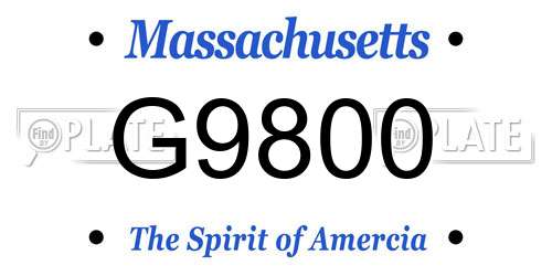 G9800 Massachusetts License Plate