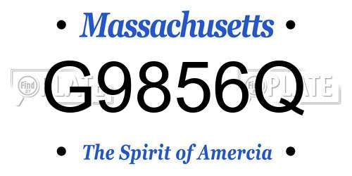 G9856Q Massachusetts License Plate