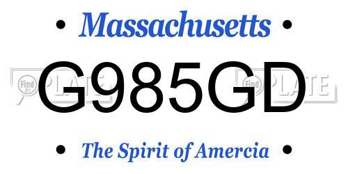 G985GD Massachusetts License Plate