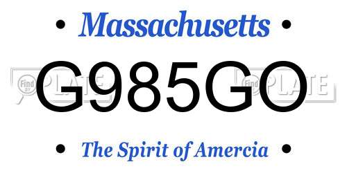 G985GO Massachusetts License Plate