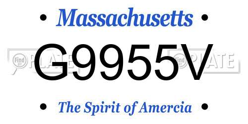 G9955V Massachusetts License Plate