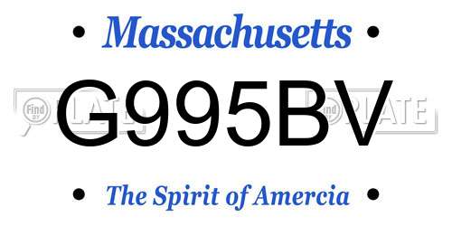 G995BV Massachusetts License Plate