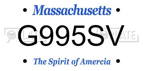 G995SV Massachusetts License Plate