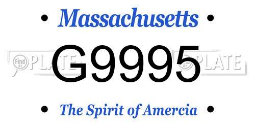G9995 Massachusetts License Plate