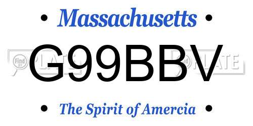 G99BBV Massachusetts License Plate