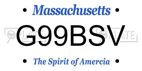 G99BSV Massachusetts License Plate