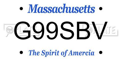 G99SBV Massachusetts License Plate