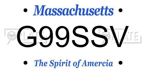 G99SSV Massachusetts License Plate