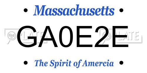 GA0E2E Massachusetts License Plate