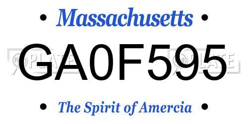 GA0F595 Massachusetts License Plate