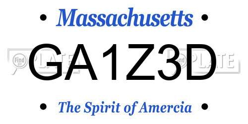 GA1Z3D Massachusetts License Plate