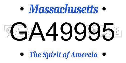 GA49995 Massachusetts License Plate