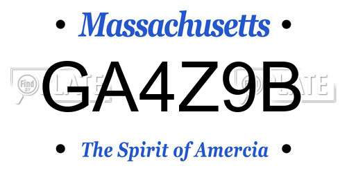GA4Z9B Massachusetts License Plate