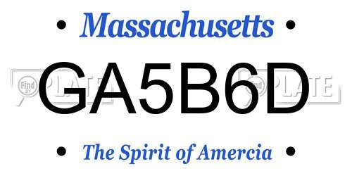 GA5B6D Massachusetts License Plate