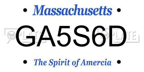 GA5S6D Massachusetts License Plate