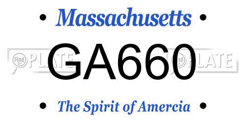 GA660 Massachusetts License Plate