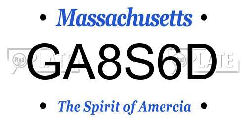 GA8S6D Massachusetts License Plate