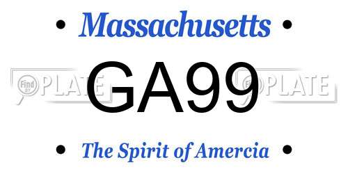 GA99 Massachusetts License Plate