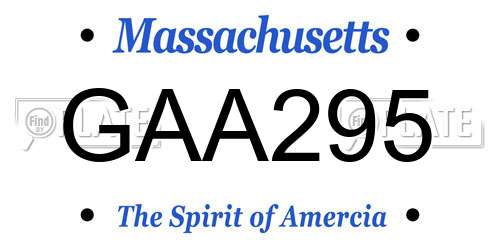 GAA295 Massachusetts License Plate