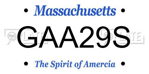 GAA29S Massachusetts License Plate