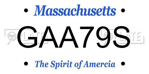GAA79S Massachusetts License Plate