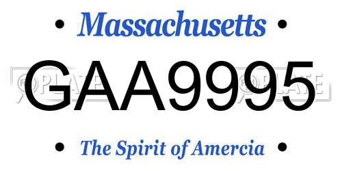 GAA9995 Massachusetts License Plate