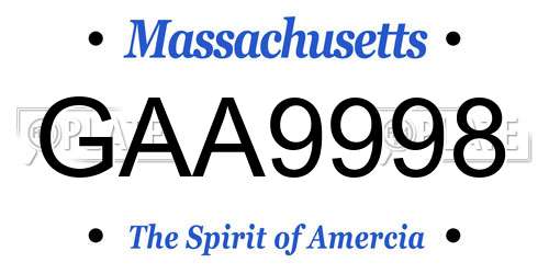 GAA9998 Massachusetts License Plate