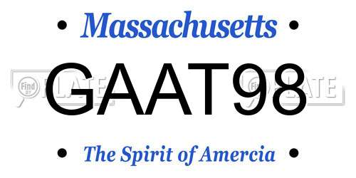 GAAT98 Massachusetts License Plate
