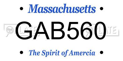 GAB560 Massachusetts License Plate