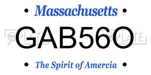 GAB56O Massachusetts License Plate