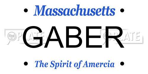 GABER Massachusetts License Plate