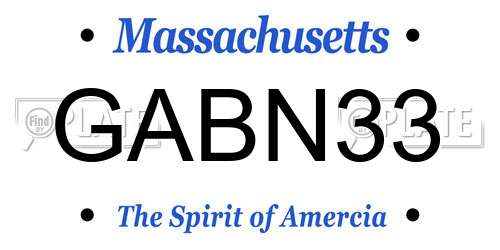GABN33 Massachusetts License Plate
