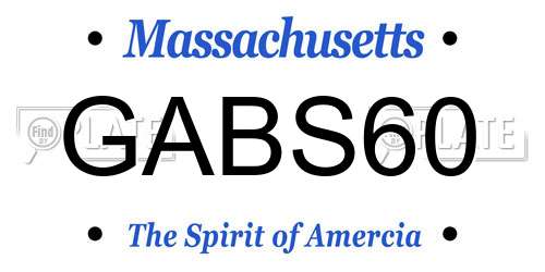 GABS60 Massachusetts License Plate