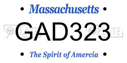 GAD323 Massachusetts License Plate