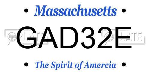 GAD32E Massachusetts License Plate