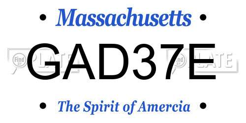 GAD37E Massachusetts License Plate