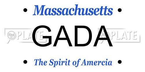 GADA Massachusetts License Plate