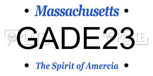 GADE23 Massachusetts License Plate