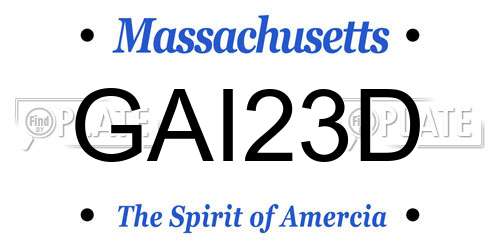 GAI23D Massachusetts License Plate