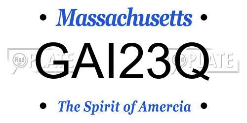 GAI23Q Massachusetts License Plate