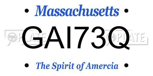 GAI73Q Massachusetts License Plate